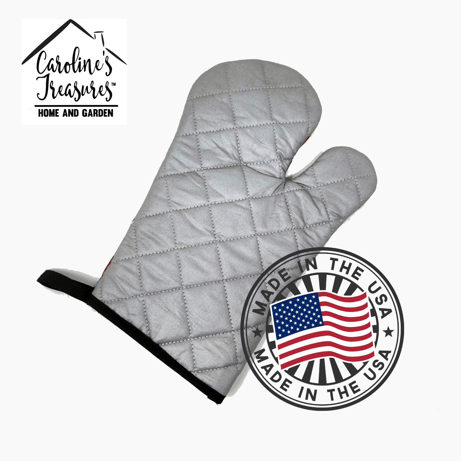 Dog House Collection Papillon Red White Oven Mitt Heat Resistant Thick Oven Mitt for Hot Pans and Oven, Kitchen Mitt Protect Hands, Cooking Baking Glove