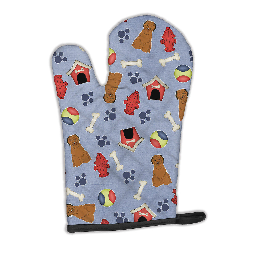 Dog House Collection Briard Brown Oven Mitt Heat Resistant Thick Oven Mitt for Hot Pans and Oven, Kitchen Mitt Protect Hands, Cooking Baking Glove