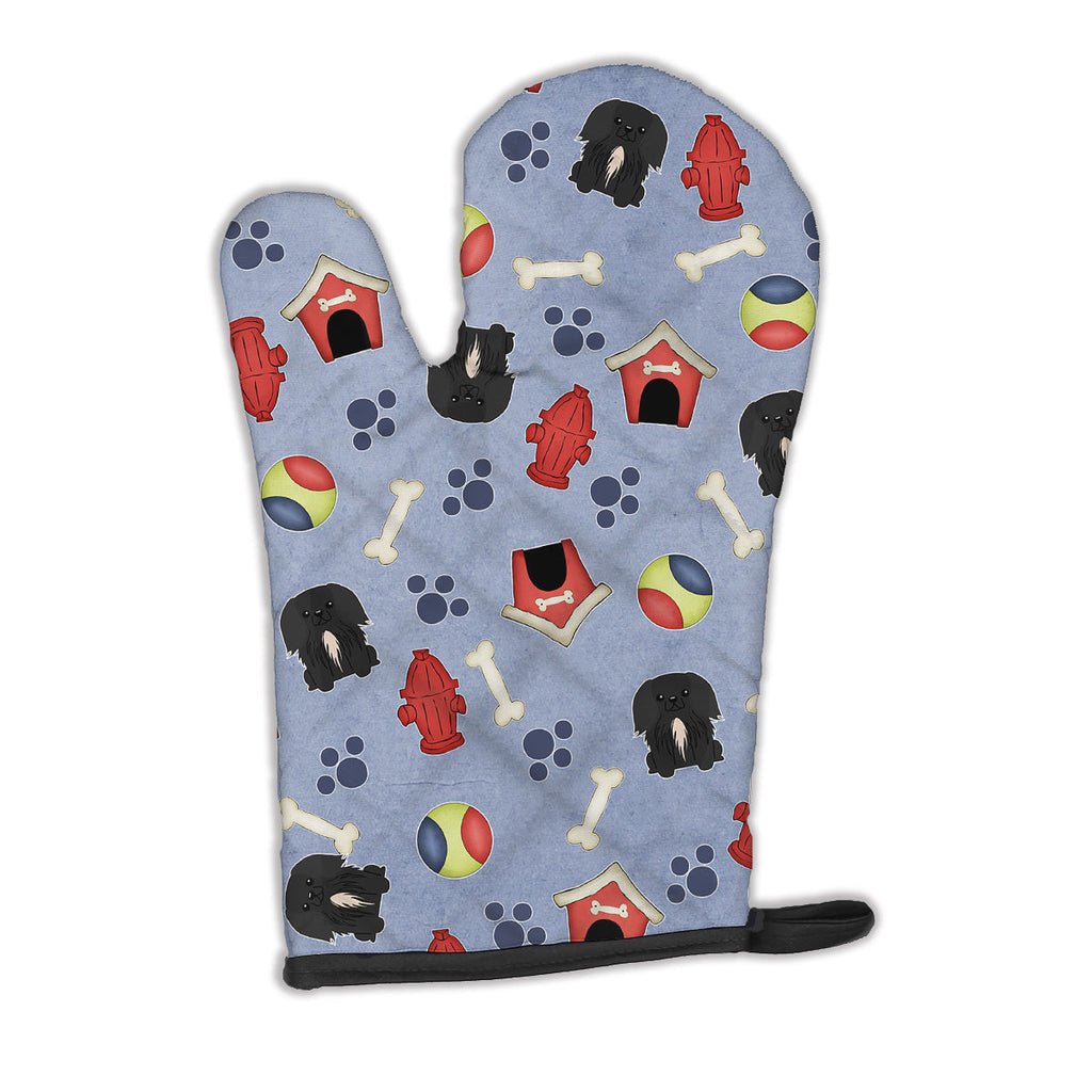 Dog House Collection Pekingese Black Oven Mitt Heat Resistant Thick Oven Mitt for Hot Pans and Oven, Kitchen Mitt Protect Hands, Cooking Baking Glove