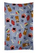 Dog House Collection Flashy Fawn Boxer Kitchen Towel Velour Plush Front and Cotton Loop Back Machine Washable
