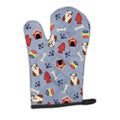 Dog House Collection English Bulldog Brindle White Oven Mitt Heat Resistant Thick Oven Mitt for Hot Pans and Oven, Kitchen Mitt Protect Hands, Cooking Baking Glove