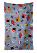 Dog House Collection English Bulldog Red Kitchen Towel Velour Plush Front and Cotton Loop Back Machine Washable