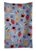 Dog House Collection English Bulldog Fawn Kitchen Towel Velour Plush Front and Cotton Loop Back Machine Washable