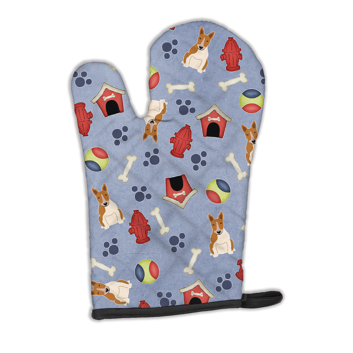 Dog House Collection Bull Terrier Red White Oven Mitt Heat Resistant Thick Oven Mitt for Hot Pans and Oven, Kitchen Mitt Protect Hands, Cooking Baking Glove