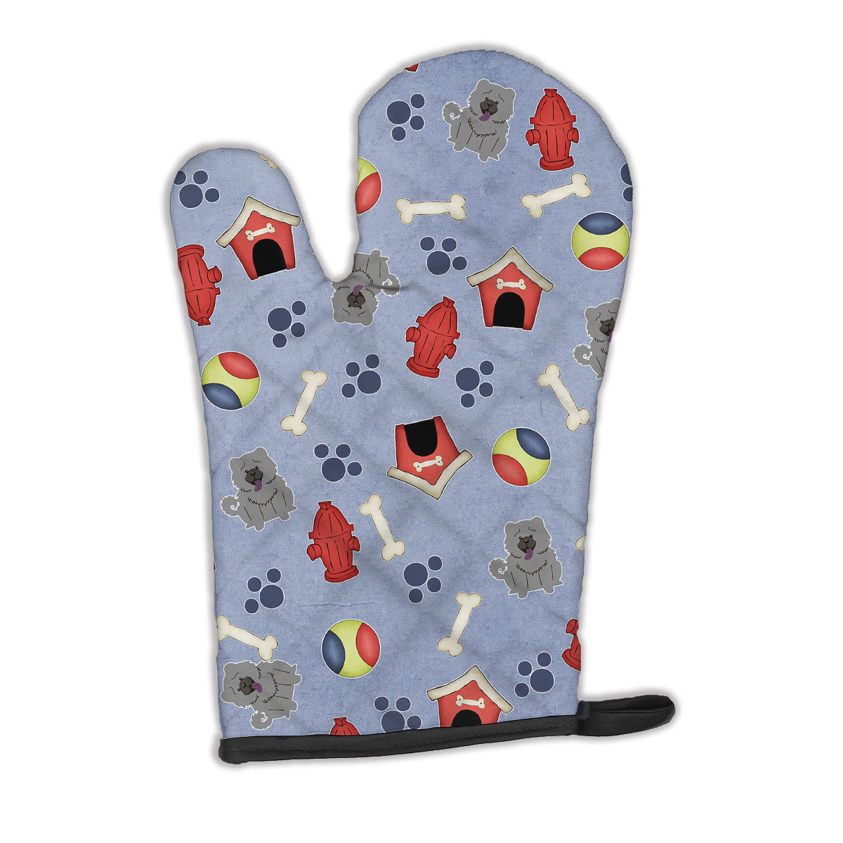 Dog House Collection Chow Chow Blue Oven Mitt Heat Resistant Thick Oven Mitt for Hot Pans and Oven, Kitchen Mitt Protect Hands, Cooking Baking Glove