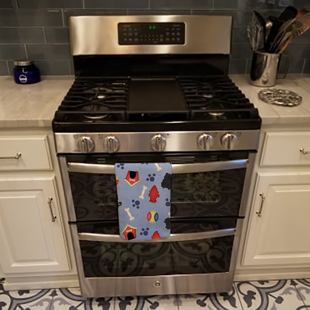 Dog House Collection Chow Chow Black Kitchen Towel Velour Plush Front and Cotton Loop Back Machine Washable