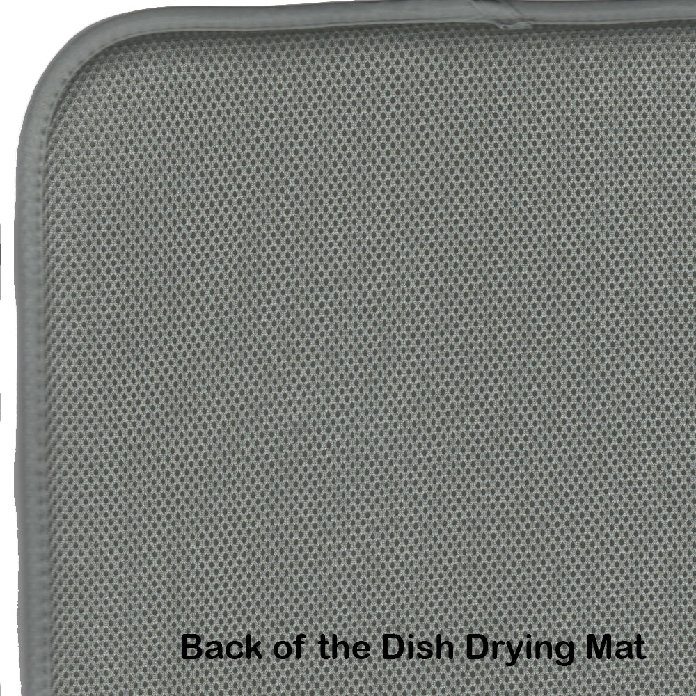 Dog House Collection Pug Black Dish Drying Mat Absorbent Dish Drying Mat Pad for Kitchen Counter Dish Drainer Mat for Countertop, 14 x 21", Multicolor