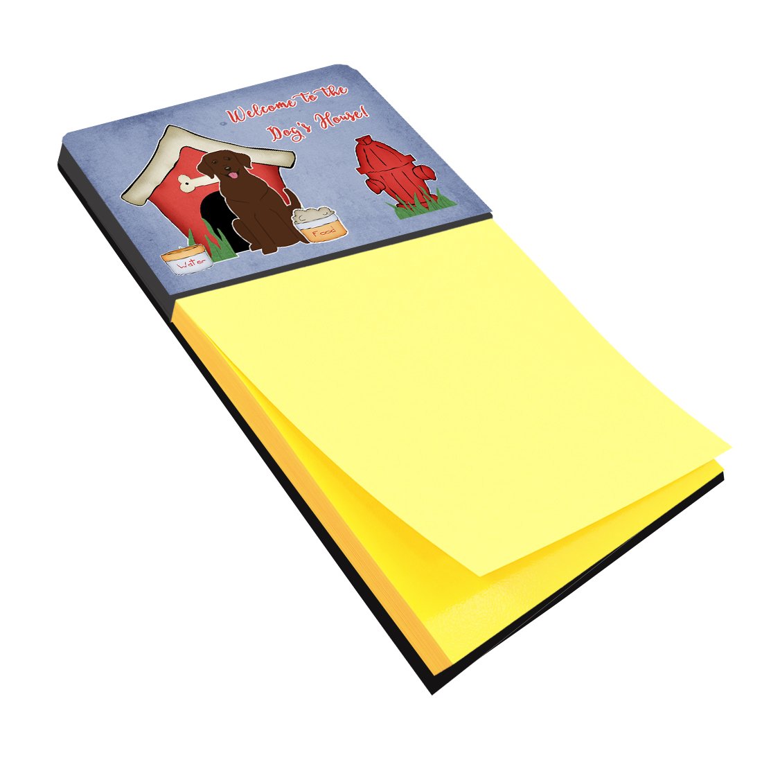 Dog House Collection Chocolate Labrador Watercolor Sticky Note Holder Refillable Dispenser Desk Accessory 3x3 Pad Gift