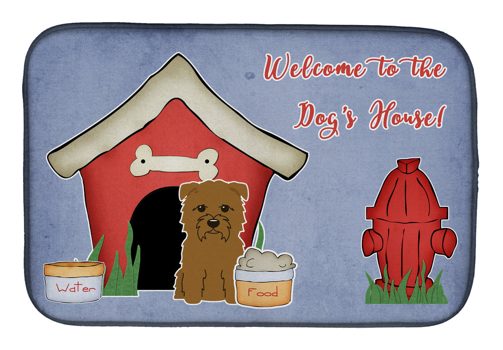 Dog House Collection Glen of Imal Tan Dish Drying Mat Absorbent Dish Drying Mat Pad for Kitchen Counter Dish Drainer Mat for Countertop, 14 x 21", Multicolor