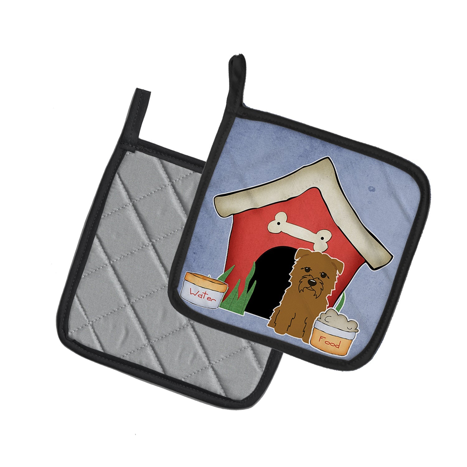 Dog House Collection Glen of Imal Tan Pot Holder Set of 2 Heat Resistant Quilted Hot Pads 7.5 x 7.5 Inch, Insulated Kitchen Trivets for Cooking & Baking