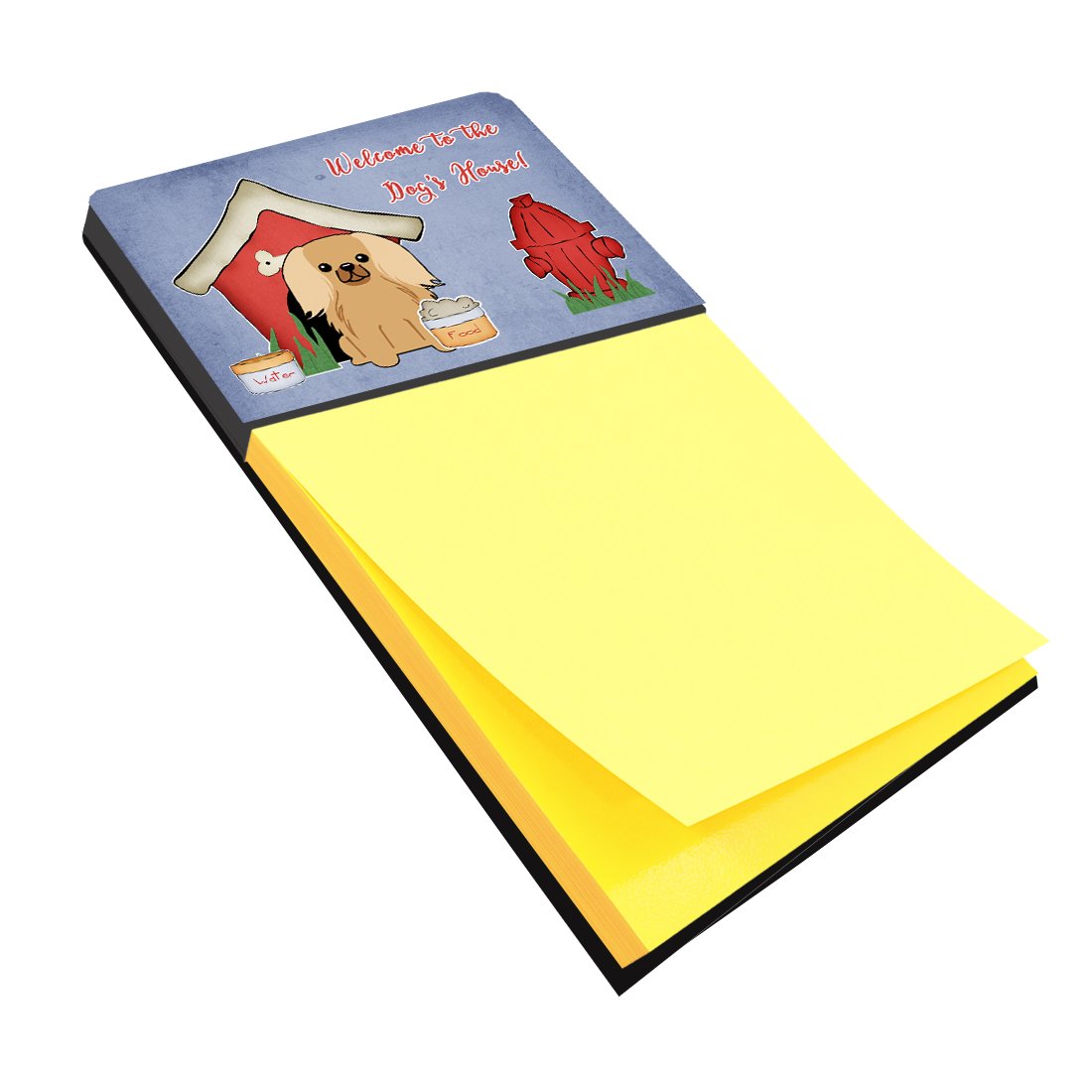 Dog House Collection Pekingese Fawn Sable Watercolor Sticky Note Holder Refillable Dispenser Desk Accessory 3x3 Pad Gift