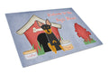 Dog House Collection English Toy Terrier Cutting Board Tempered Glass Kitchen Cutting Surface, Heat Resistant Chopping, Non-Slip Feet, Food Prep & Serving