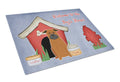Dog House Collection Chinese Chongqing Dog Cutting Board Tempered Glass Kitchen Cutting Surface, Heat Resistant Chopping, Non-Slip Feet, Food Prep & Serving