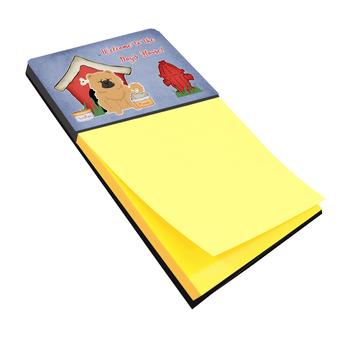 Dog House Collection Chow Chow Cream Watercolor Sticky Note Holder Refillable Dispenser Desk Accessory 3x3 Pad Gift