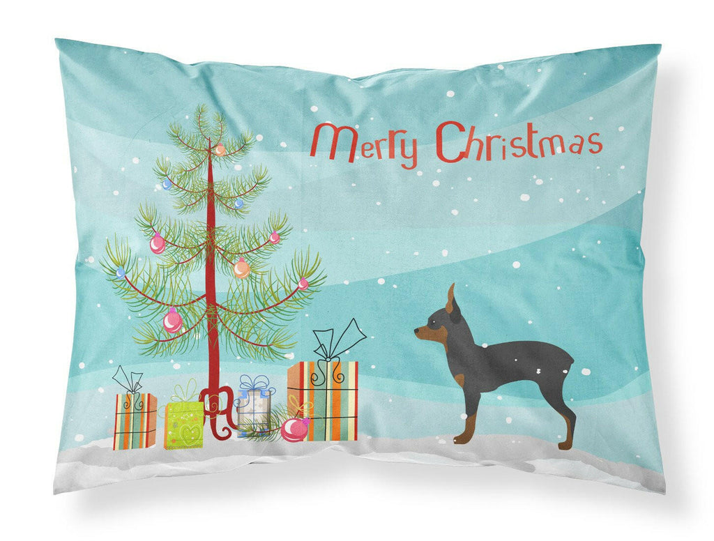 Toy Fox Terrier Merry Christmas Tree Standard Pillowcase Lightweight Super Soft Easy Care Decorative Artwork Pillowcase, Standard