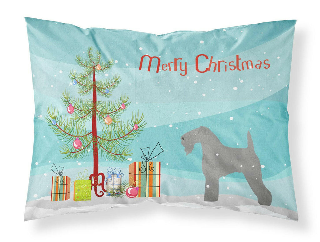 Kerry Blue Terrier Merry Christmas Tree Standard Pillowcase Lightweight Super Soft Easy Care Decorative Artwork Pillowcase, Standard