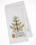Spanish Water Dog Merry Christmas Tree Kitchen Towel Set of 2 White Dish Towels Decorative Bathroom Hand towel for Hand, Face, Hair, Yoga, Tea, Dishcloth, 19 X 28", White