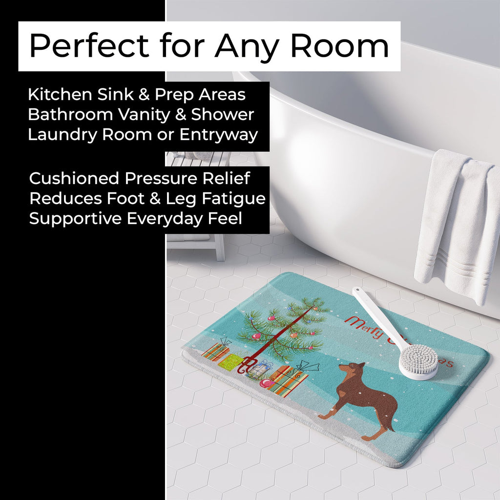 Australian Kelpie Dog Merry Christmas Tree Memory Foam Kitchen Mat Machine Washable Anti-Fatigue Cushion Comfort Bath or Kitchen Rug