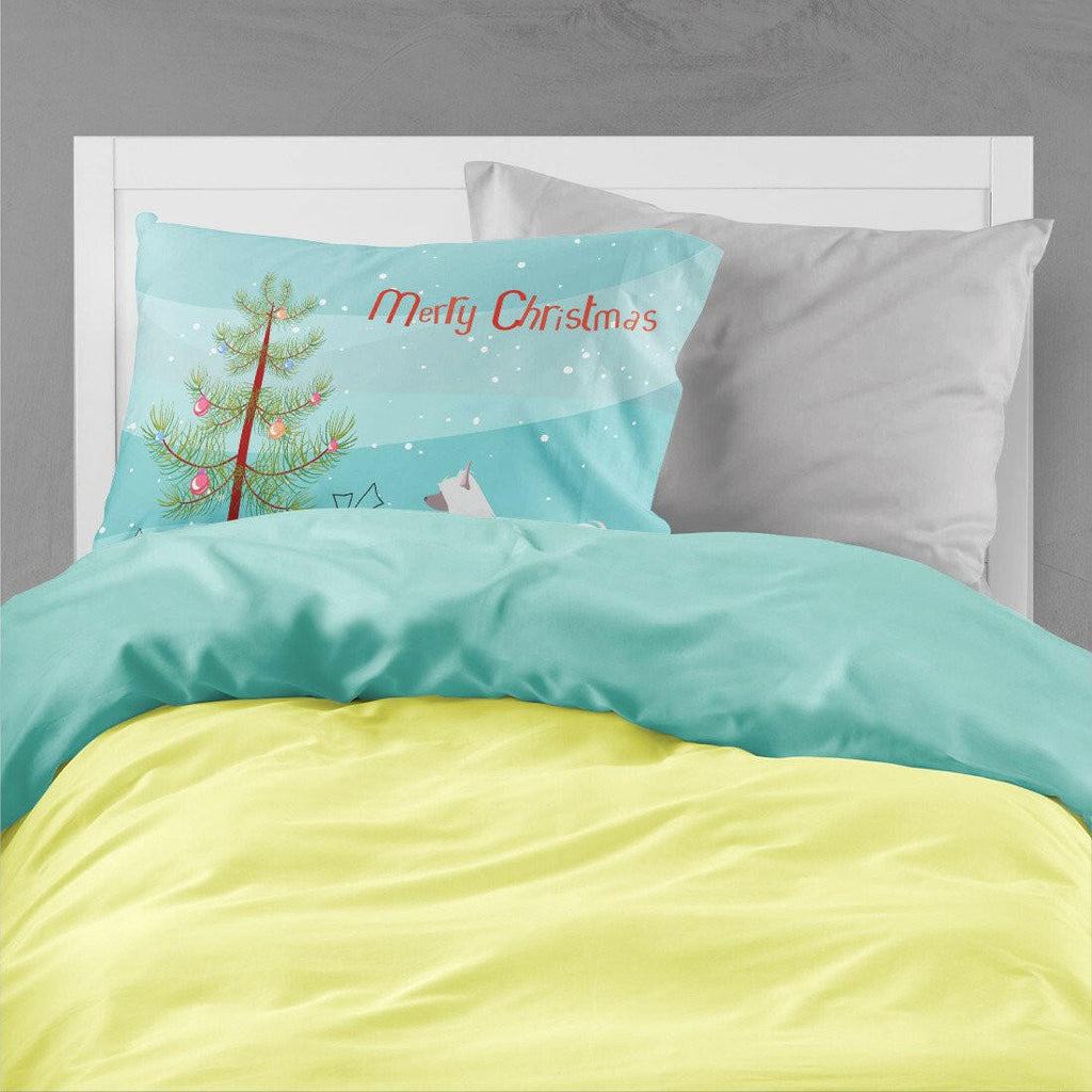 Chinese Crested Merry Christmas Tree Standard Pillowcase Lightweight Super Soft Easy Care Decorative Artwork Pillowcase, Standard