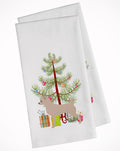 Chihuahua Merry Christmas Tree Kitchen Towel Set of 2 White Dish Towels Decorative Bathroom Hand towel for Hand, Face, Hair, Yoga, Tea, Dishcloth, 19 X 28", White