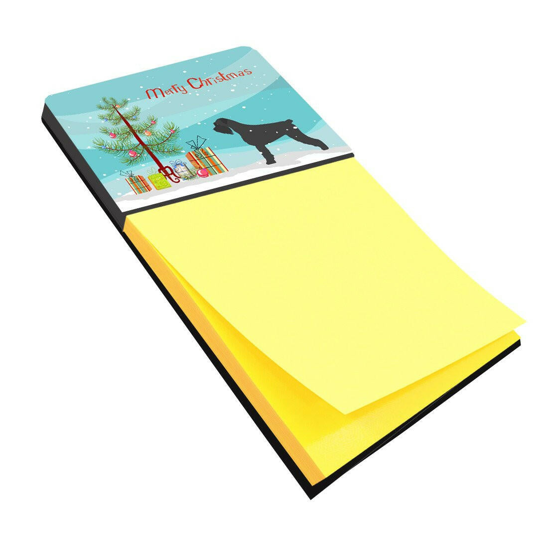 Giant Schnauzer Merry Christmas Tree Watercolor Sticky Note Holder Refillable Dispenser Desk Accessory 3x3 Pad Gift