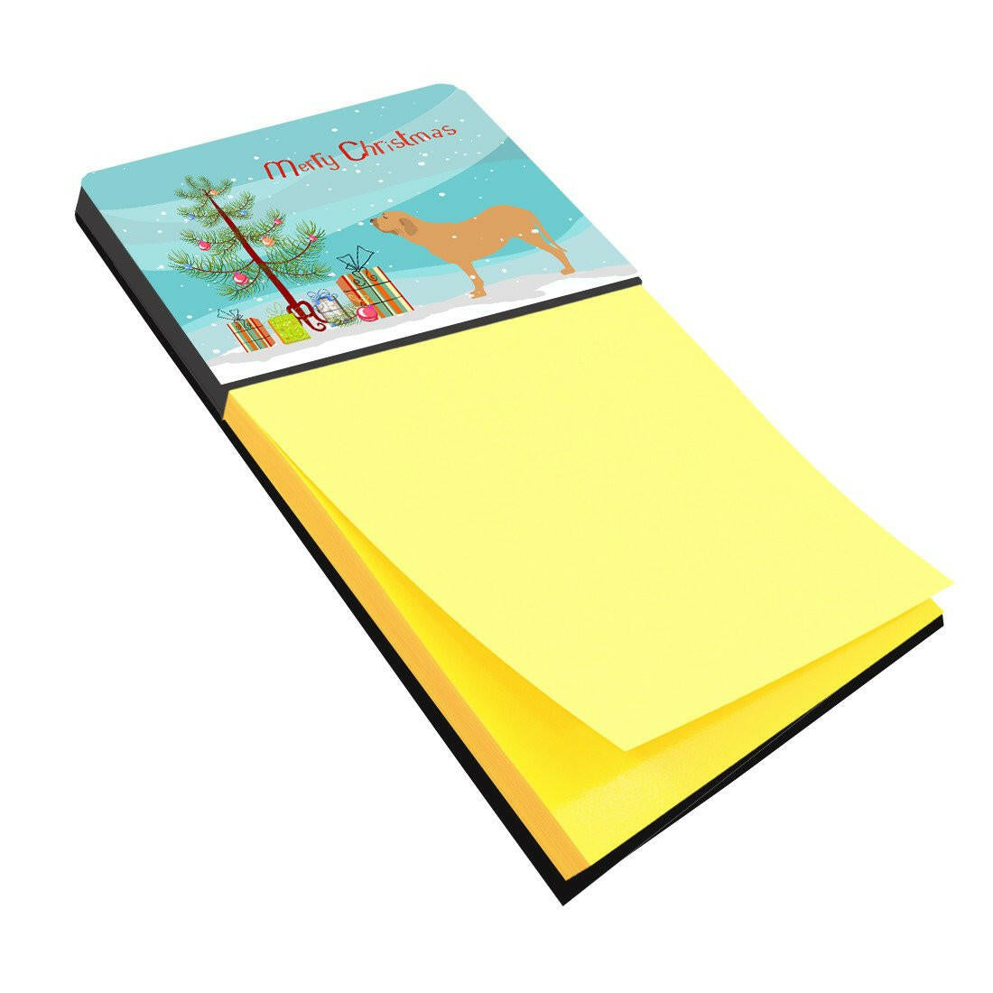 Fila Brasileiro Merry Christmas Tree Watercolor Sticky Note Holder Refillable Dispenser Desk Accessory 3x3 Pad Gift