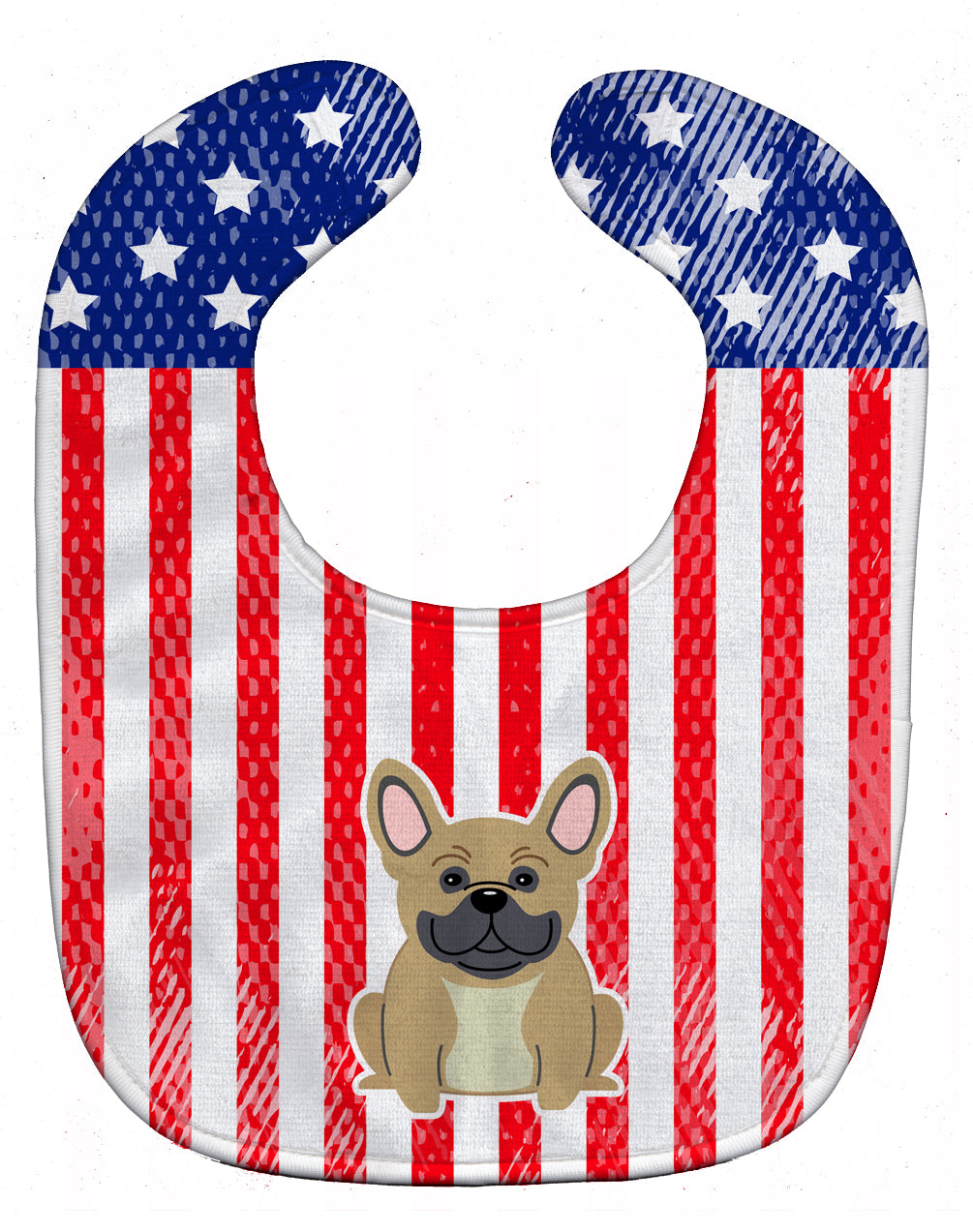 Patriotic USA French Bulldog Cream Baby Bib Easy-Clean Baby Bib Baby Feeding Accessory Baby Mealtime Essential, 10 x 13, Multicolor
