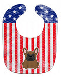 Patriotic USA French Bulldog Brown Baby Bib Easy-Clean Baby Bib Baby Feeding Accessory Baby Mealtime Essential, 10 x 13, Multicolor