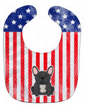 Patriotic USA French Bulldog Black Baby Bib Easy-Clean Baby Bib Baby Feeding Accessory Baby Mealtime Essential, 10 x 13, Multicolor