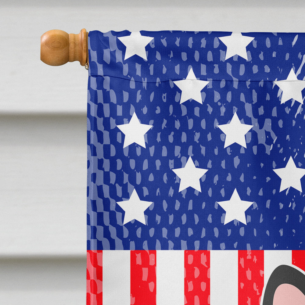 Patriotic USA French Bulldog Black House Flag 28x40 Porch Sleeve Pole Decorative Outside Yard Banner Artwork Wall Hanging, Polyester