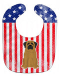 Patriotic USA Mastiff Baby Bib Easy-Clean Baby Bib Baby Feeding Accessory Baby Mealtime Essential, 10 x 13, Multicolor