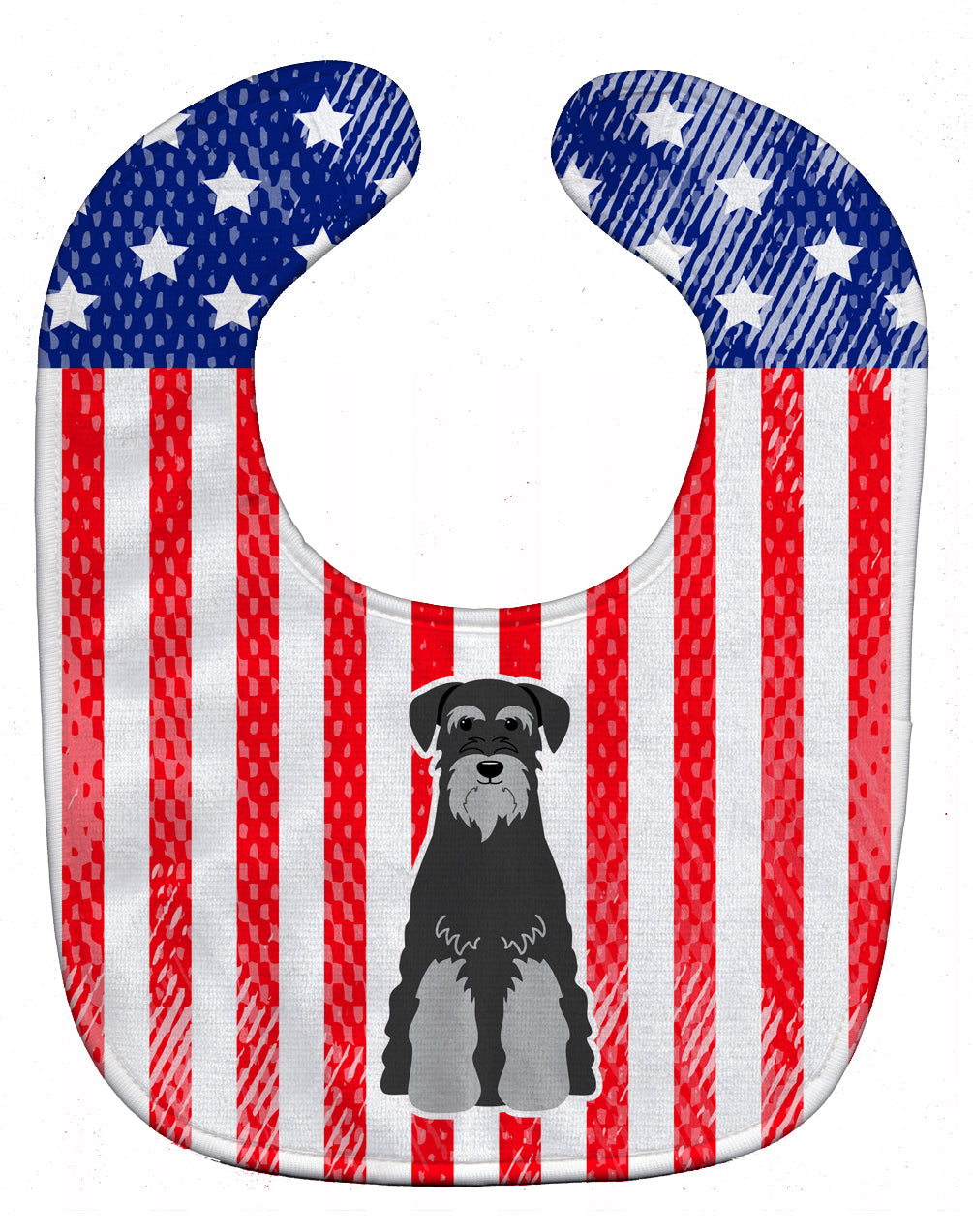 Patriotic USA Standard Schnauzer Black Grey Baby Bib Easy-Clean Baby Bib Baby Feeding Accessory Baby Mealtime Essential, 10 x 13, Multicolor