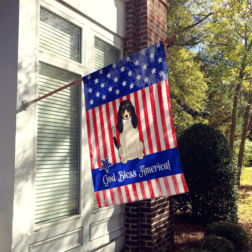 Patriotic USA Swiss Hound House Flag 28x40 Porch Sleeve Pole Decorative Outside Yard Banner Artwork Wall Hanging, Polyester