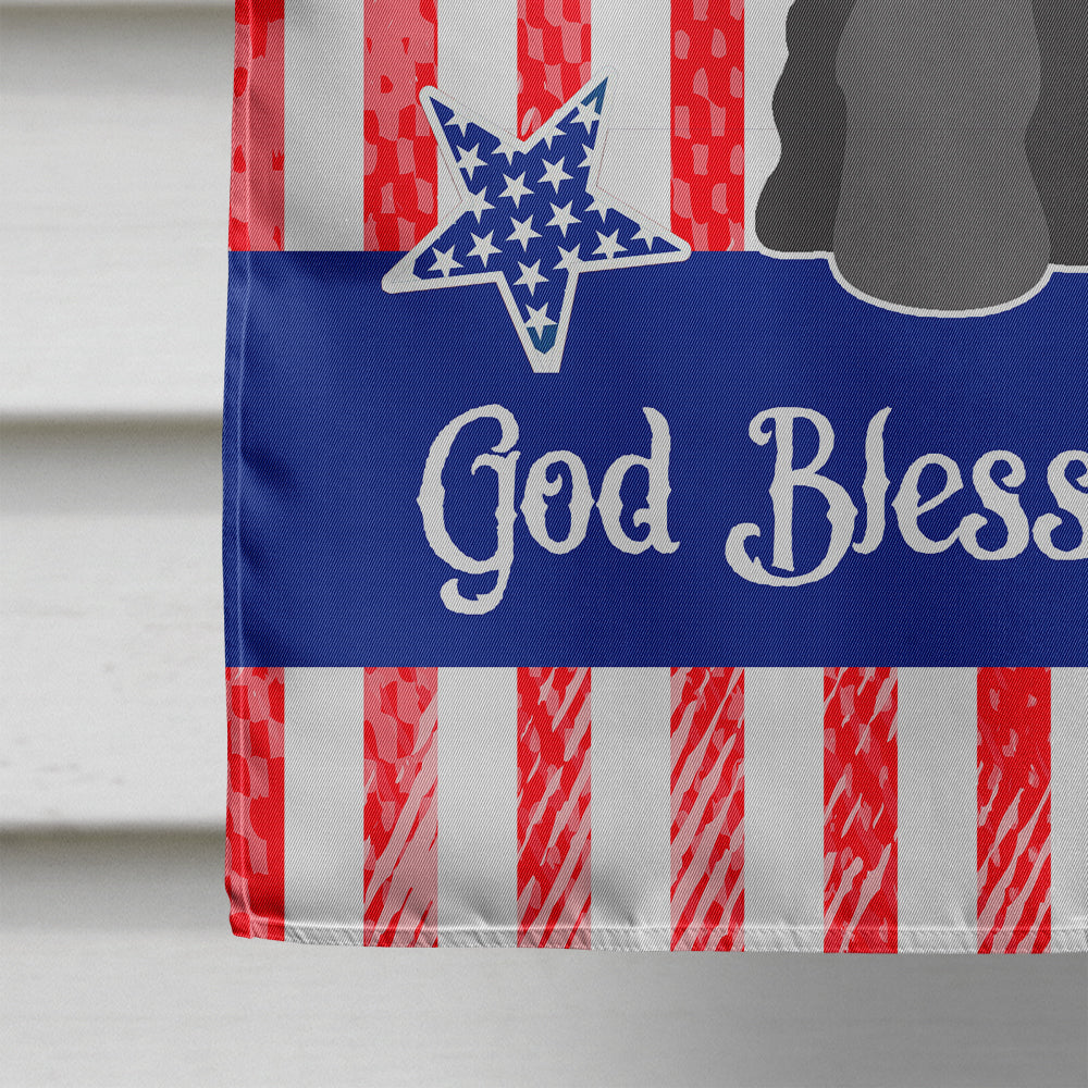 Patriotic USA Miniature Schnauzer Black House Flag 28x40 Porch Sleeve Pole Decorative Outside Yard Banner Artwork Wall Hanging, Polyester