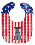 Patriotic USA Miniature Schnauzer Black Silver Baby Bib Easy-Clean Baby Bib Baby Feeding Accessory Baby Mealtime Essential, 10 x 13, Multicolor