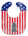 Patriotic USA Poodle Silver Baby Bib Easy-Clean Baby Bib Baby Feeding Accessory Baby Mealtime Essential, 10 x 13, Multicolor