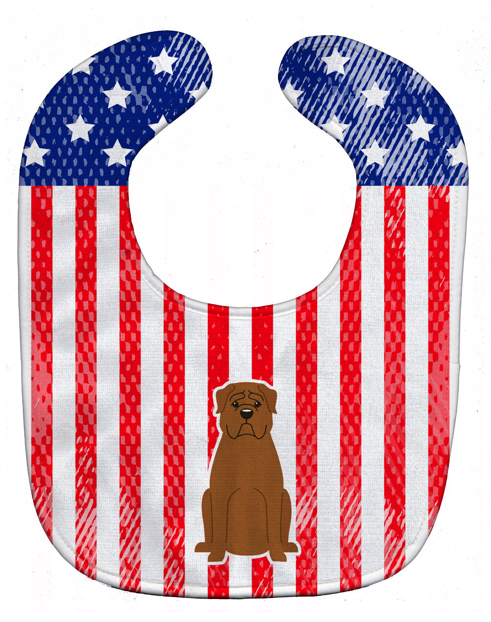 Patriotic USA Dogue de Bourdeaux Baby Bib Easy-Clean Baby Bib Baby Feeding Accessory Baby Mealtime Essential, 10 x 13, Multicolor