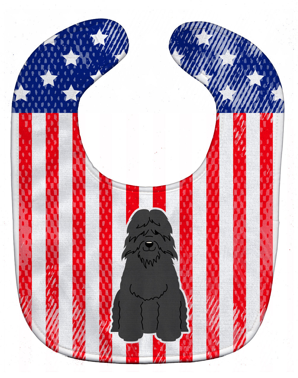 Patriotic USA Bouvier des Flandres Baby Bib Easy-Clean Baby Bib Baby Feeding Accessory Baby Mealtime Essential, 10 x 13, Multicolor
