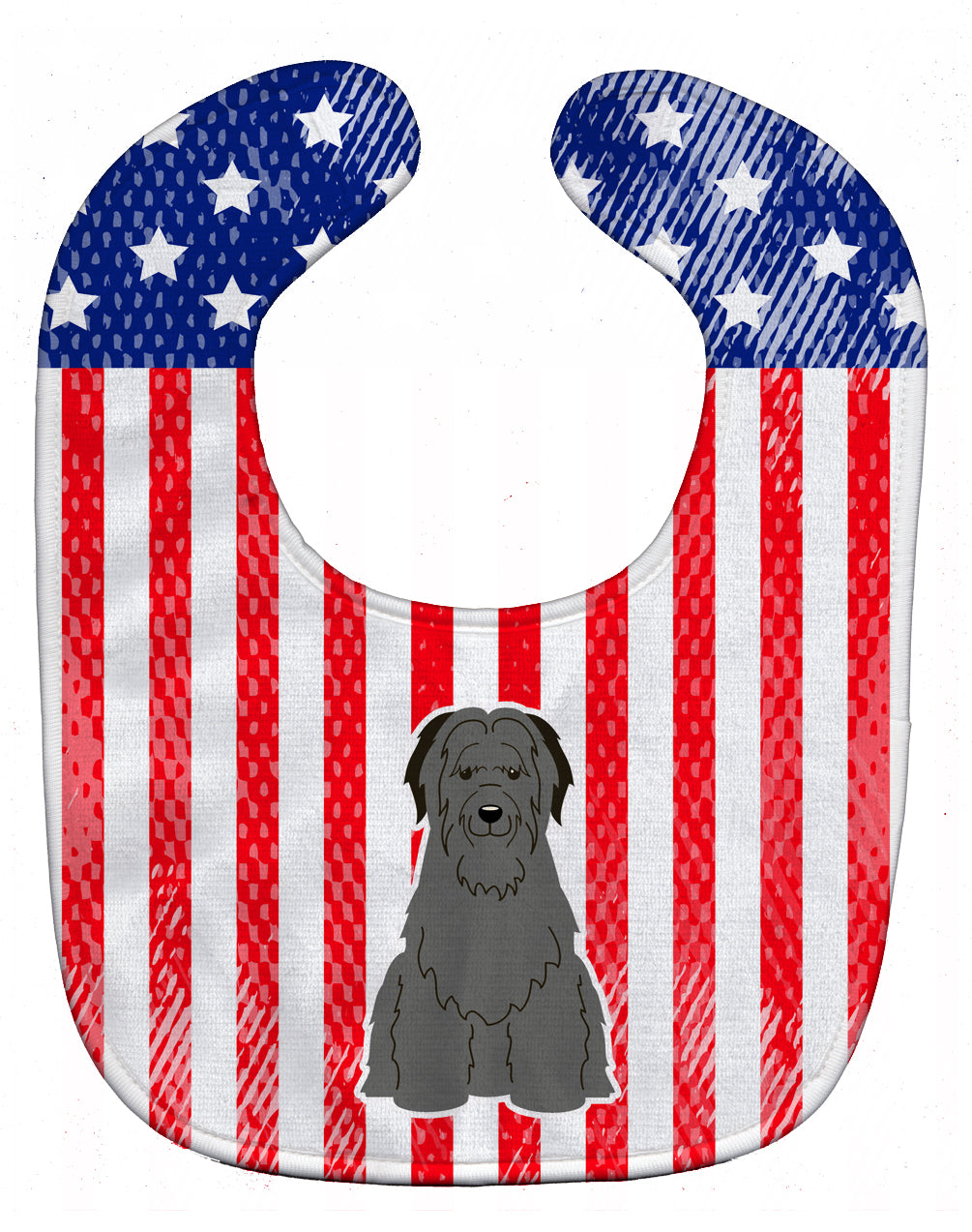 Patriotic USA Briard Black Baby Bib Easy-Clean Baby Bib Baby Feeding Accessory Baby Mealtime Essential, 10 x 13, Multicolor
