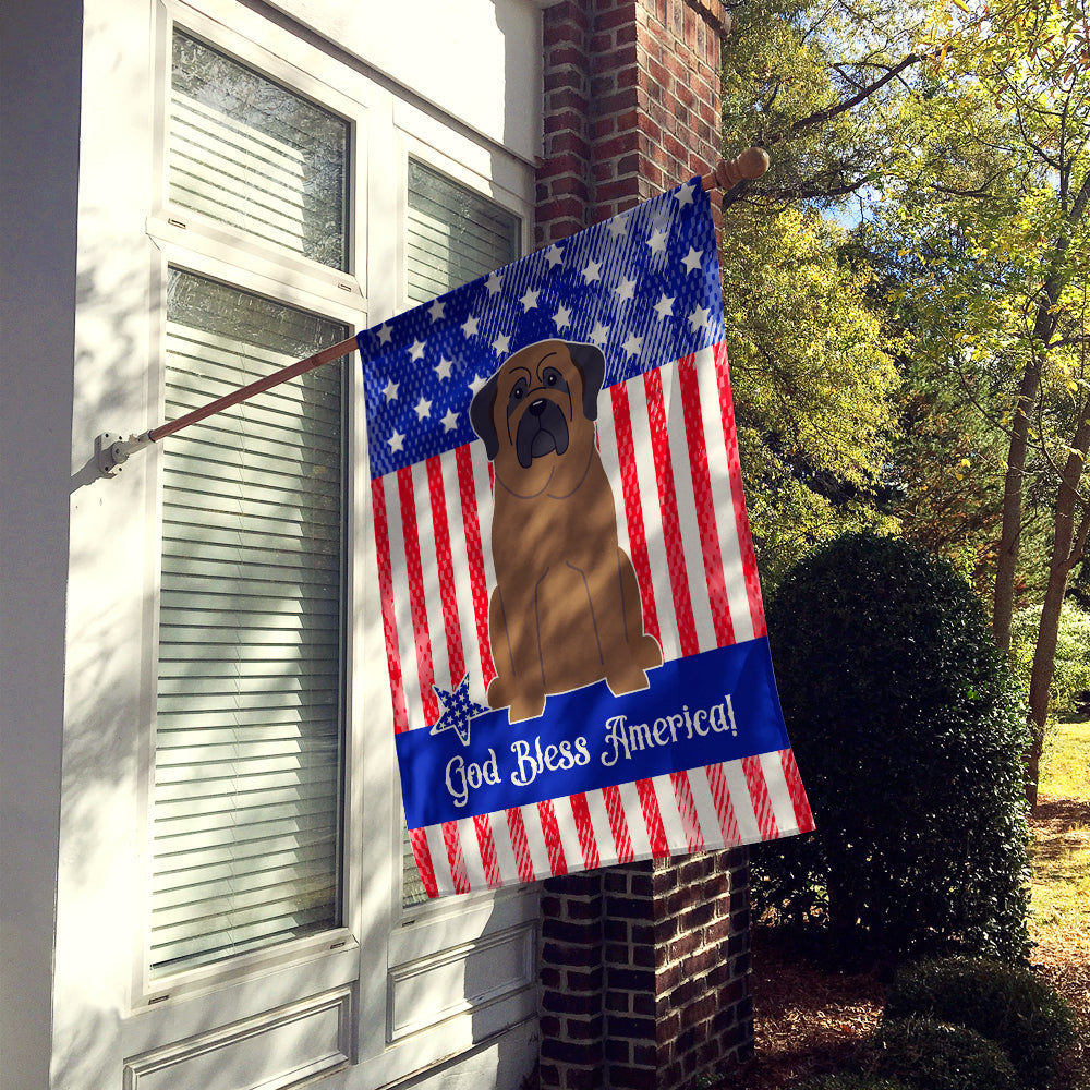 Patriotic USA Bullmastiff House Flag 28x40 Porch Sleeve Pole Decorative Outside Yard Banner Artwork Wall Hanging, Polyester