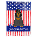 Patriotic USA Cocker Spaniel Black Tan House Flag 28x40 Porch Sleeve Pole Decorative Outside Yard Banner Artwork Wall Hanging, Polyester