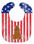 Patriotic USA Cocker Spaniel Red Baby Bib Easy-Clean Baby Bib Baby Feeding Accessory Baby Mealtime Essential, 10 x 13, Multicolor