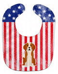 Patriotic USA English Foxhound Baby Bib Easy-Clean Baby Bib Baby Feeding Accessory Baby Mealtime Essential, 10 x 13, Multicolor