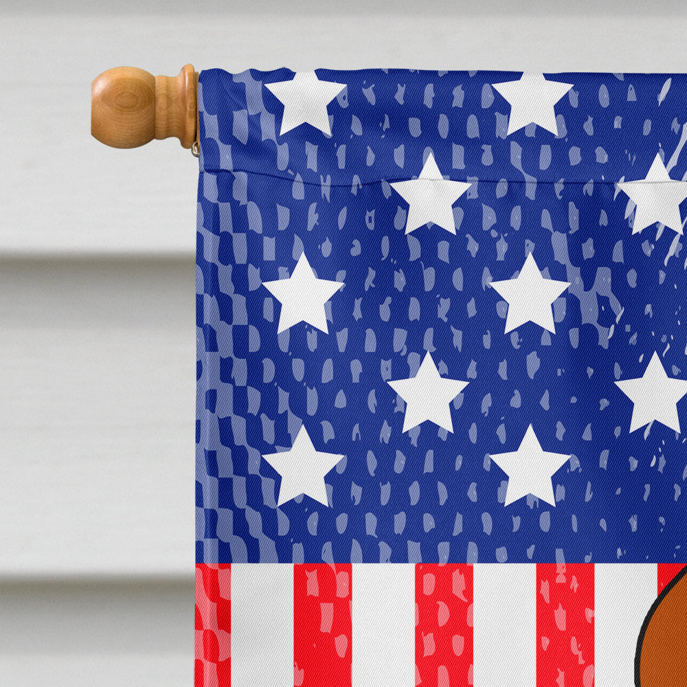 Patriotic USA English Foxhound House Flag 28x40 Porch Sleeve Pole Decorative Outside Yard Banner Artwork Wall Hanging, Polyester