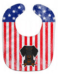 Patriotic USA Wire Haired Dachshund Black Tan Baby Bib Easy-Clean Baby Bib Baby Feeding Accessory Baby Mealtime Essential, 10 x 13, Multicolor