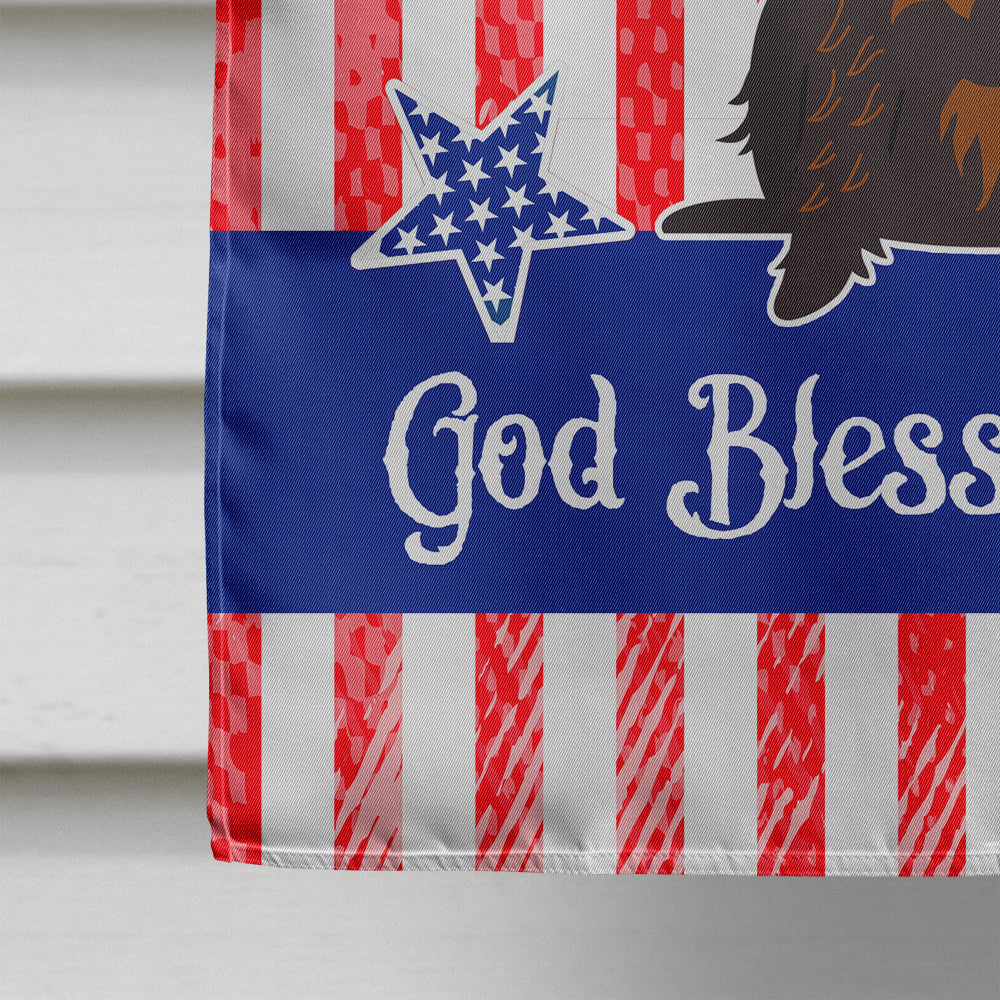 Patriotic USA Wire Haired Dachshund Chocolate House Flag 28x40 Porch Sleeve Pole Decorative Outside Yard Banner Artwork Wall Hanging, Polyester