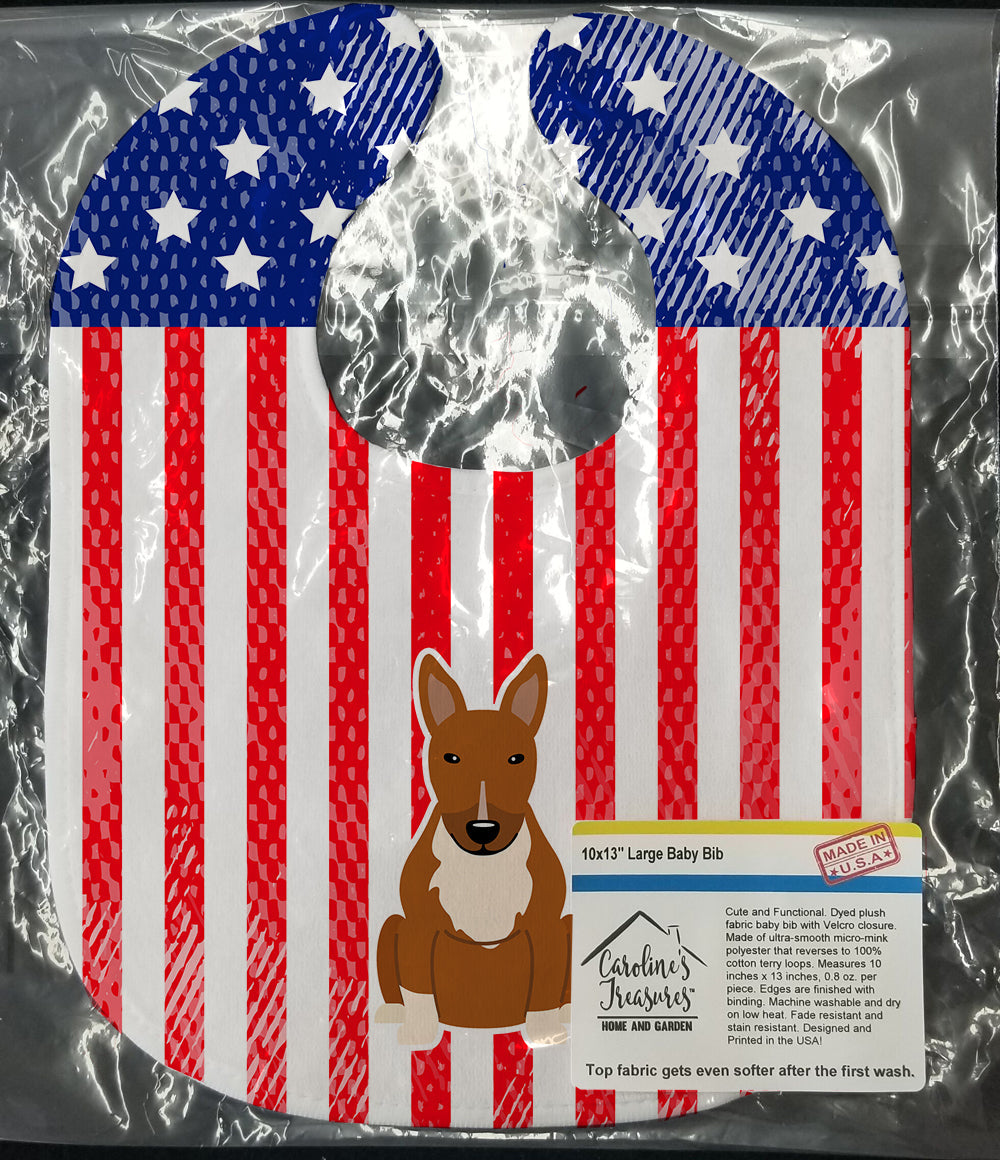 Patriotic USA Bull Terrier Red Baby Bib Easy-Clean Baby Bib Baby Feeding Accessory Baby Mealtime Essential, 10 x 13, Multicolor