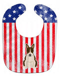 Patriotic USA Bull Terrier Dark Brindle Baby Bib Easy-Clean Baby Bib Baby Feeding Accessory Baby Mealtime Essential, 10 x 13, Multicolor