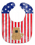 Patriotic USA Chow Chow Cream Baby Bib Easy-Clean Baby Bib Baby Feeding Accessory Baby Mealtime Essential, 10 x 13, Multicolor