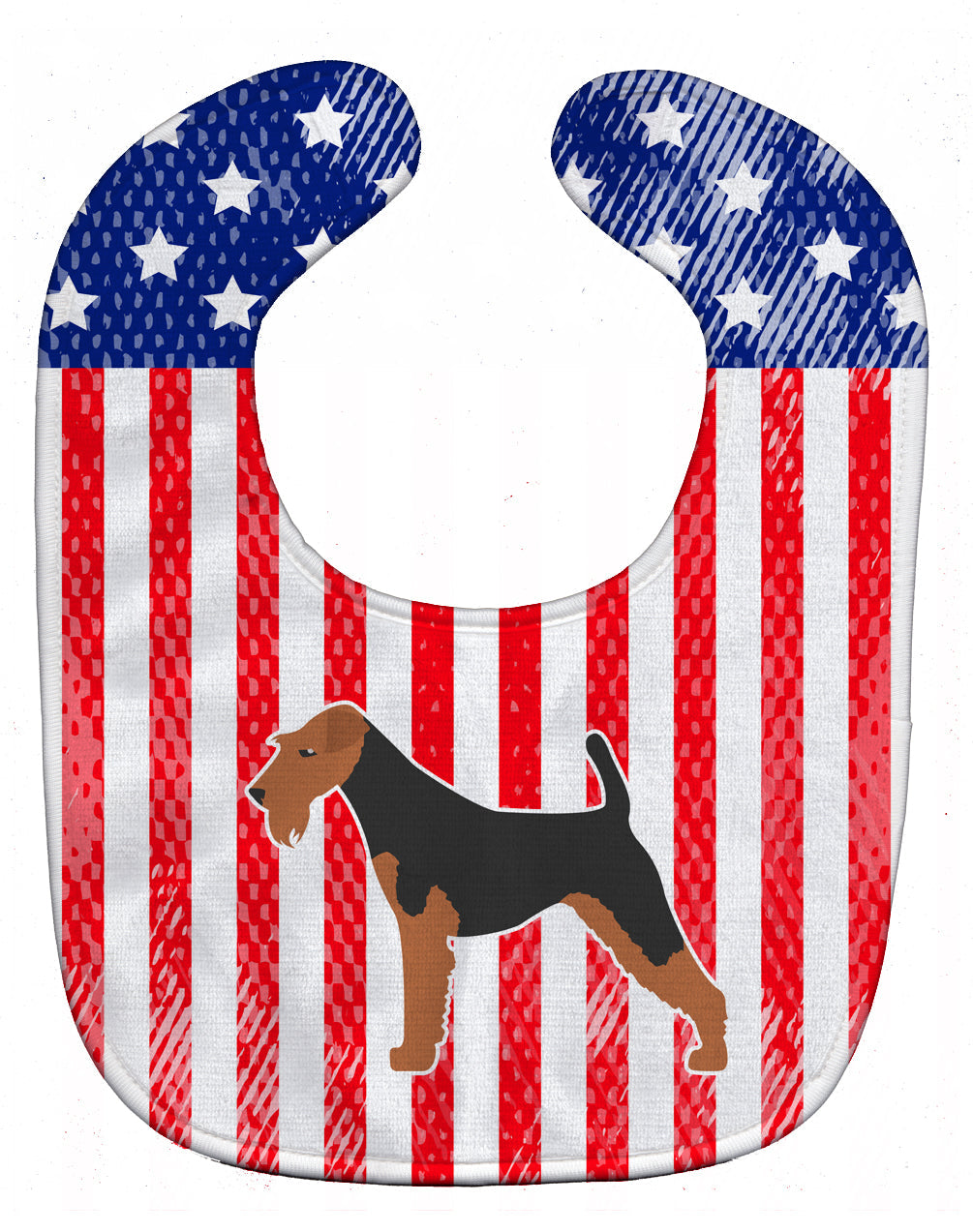 USA Patriotic Welsh Terrier Baby Bib Easy-Clean Baby Bib Baby Feeding Accessory Baby Mealtime Essential, 10 x 13, Multicolor
